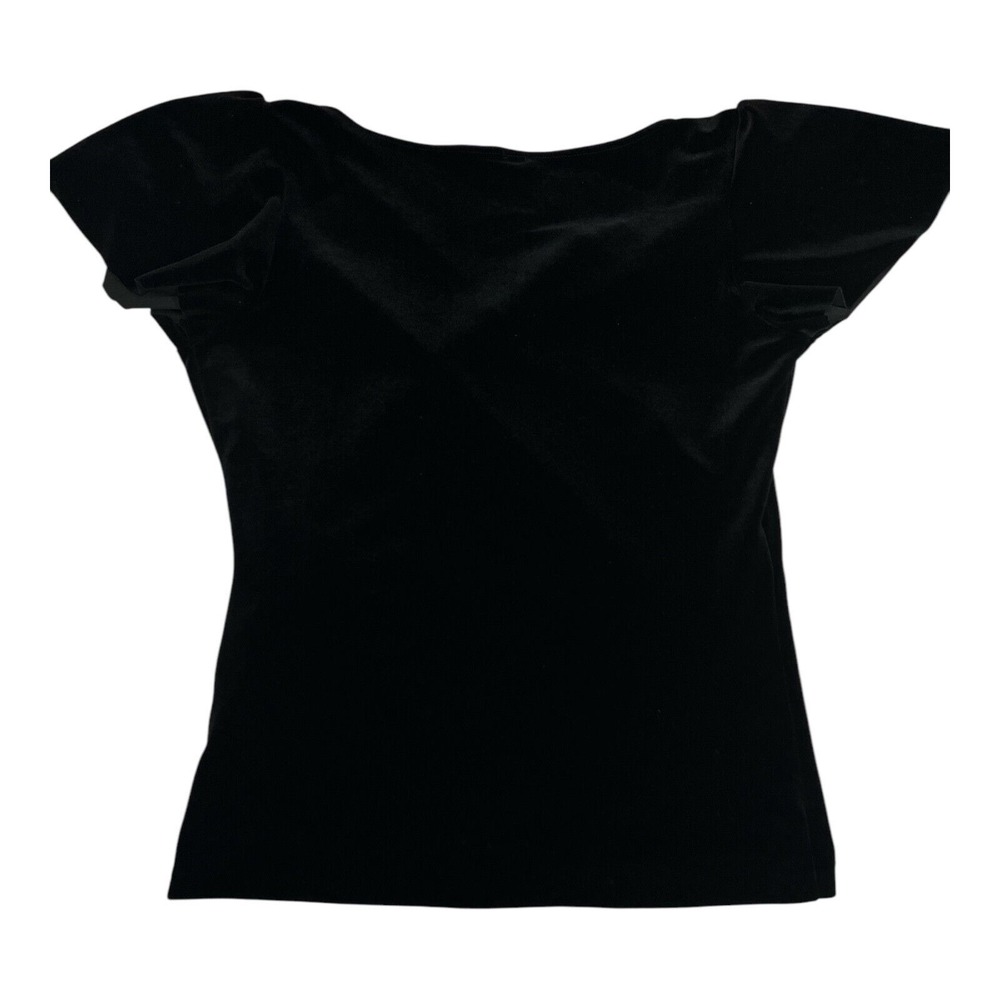Aqua Womens L Black Knotted V Neck Casual Knit Top Stretch Blouse - Picture 2 of 5